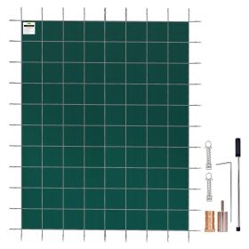 Pool Safety Cover Fits 20x40ft Rectangle Inground Safety Pool Cover Green Mesh Solid Pool Safety Cover for Swimming Pool Winter Safety Cover