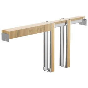 Pocket Door Frame Kit, for 24-30 in Wide 80 in High Door, Pocket Door Kit with Two-Way Soft Close Mechanism, Slide Smoothly Quietly, Easy to Inst
